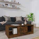 vidaXL Table basse chêne fumé 102x50x36 cm bois d'ingénierie
