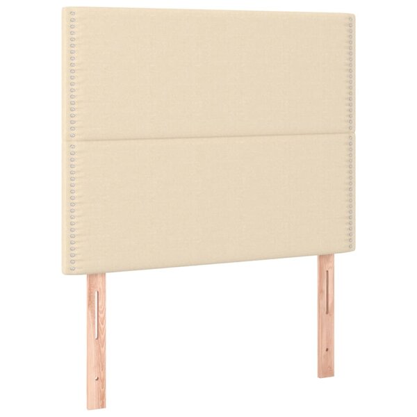 vidaXL Têtes de lit 2 Pièces Crème 100x5x78/88 cm Tissu