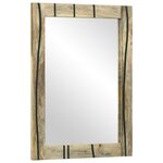 vidaXL Miroir de salle de bain en bois massif de mangue  50 x 70 x 30 cm.