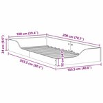 vidaXL Cadre de lit surélevé Blanc 100 x 200 cm Bois massif en pin