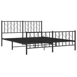 vidaXL Cadre de lit métal sans matelas avec pied de lit noir 160x200cm