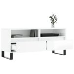 vidaXL Meuble TV blanc brillant 100x34 5x44 5 cm bois d'ingénierie