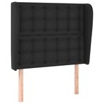 vidaXL Tête de lit avec oreilles Noir 93x23x118/128 cm Similicuir