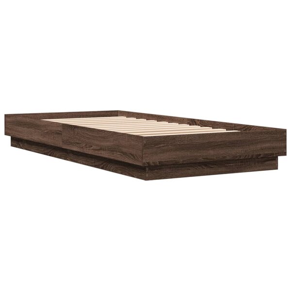 vidaXL Cadre de lit chêne marron 90x200 cm bois d'ingénierie