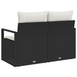 vidaXL Canapé de jardin Noir 120 x 62 x 69 cm polyrotin