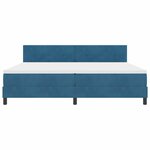 vidaXL Lit à ressorts avec tête de lit Bleu foncé 200 x 200 cm Velours
