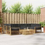 vidaXL Ensemble de canapés d'extérieur 7 Pièces Blanc et anthracite