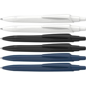 Boite de 6 stylos à bille reco 'ange bleu' noir bleu blanc encre bleue schneider