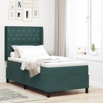 vidaXL Lit à ressorts avec matelas Vert foncé 100 x 200 cm Velours
