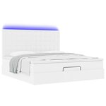VidaXL Cadre de lit ottoman avec matelas blanc 160x200 cm similicuir