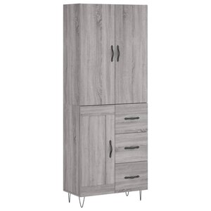 vidaXL Buffet haut Sonoma gris 69 5x34x180 cm Bois d'ingénierie