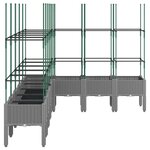 vidaXL Jardinière avec treillis gris clair 200x160x142 5 cm PP