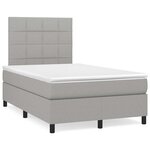 vidaXL Sommier à lattes de lit matelas LED gris clair 120x190 cm tissu