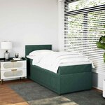 vidaXL Sommier à lattes de lit avec matelas Vert foncé 90x200 cm