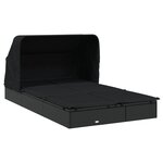 vidaXL Transat 2 places avec toit pliable noir 213x118x97 cm