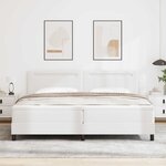 vidaXL Lit à ressorts avec matelas Blanc 200 x 200 cm Simili cuir