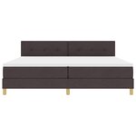 vidaXL Lit à sommier avec matelas et LED Marron Foncé 200x200 cm Tissu