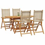 vidaXL Ensemble de salle à manger pour jardin 5 Pièces Beige