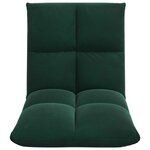 vidaXL Fauteuil de sol ajustable Vert foncé Velours