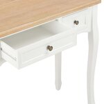 vidaXL Table de console et coiffeuse avec 3 tiroirs Blanc