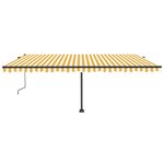 vidaXL Auvent automatique sur pied 500x350 cm Jaune/Blanc