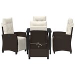 vidaXL Ensemble de jardin 5 pièces Rattan poly brun
