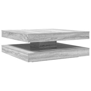 vidaXL Table basse rotative à 360 degrés sonoma gris 90x90x34 5 cm