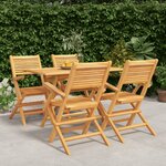 vidaXL Ensemble à manger de jardin 5 Pièces Bois de teck massif