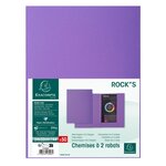 Paquet De 50 Chemises 2 Rabats Rock''s 210 - 24x32cm - Violine - X 5 - Exacompta