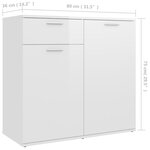 vidaXL Buffet Blanc brillant 80x36x75 cm Aggloméré