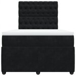 vidaXL Sommier à lattes de lit avec matelas noir 120x190 cm velours