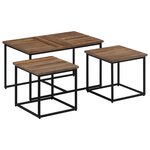 vidaXL Tables basses gigognes 3 Pièces bois massif de teck