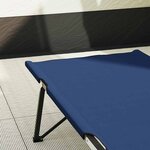 vidaXL Lit de camping pliant 2 Pièces Bleu 206 x 76 x 74 cm Tissu Oxford