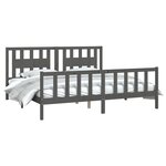 vidaXL Cadre de lit sans matelas bois massif de pin gris 200x200 cm