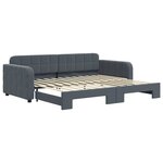 vidaXL Lit de jour avec gigogne sans matelas gris foncé 90x200 cm