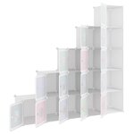 vidaXL Armoire de rangement pour enfants avec 15 cubes Blanc PP