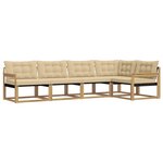 vidaXL Ensemble de canapés d'extérieur 5 pc Blanc et Beige