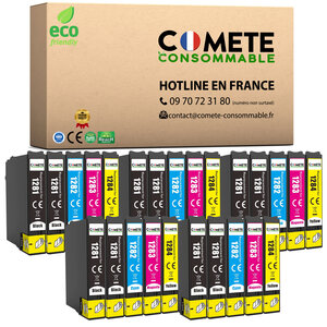 COMETE, Entreprise française - T1285-25 Cartouches Compatible avec EPSON T1285 Renard (T1281 T1282 T1283 T1284) pour Cartouche Epson T1285 Stylus T22 Office SX125 (10 Noir +5 Cyan +5 Magenta +5 Jaune)-Livraison Gratuite