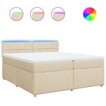 vidaXL Sommier à lattes de lit avec matelas Crème 200x200 cm Tissu