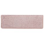 vidaXL Tapis d'escalier 15 Pièces 65x21x4 cm Blanc et rose