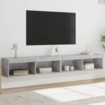 vidaXL Meubles TV avec lumières LED 2 Pièces gris béton 100x30x30 cm