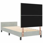 vidaXL Lit à ressorts avec tête de lit Gris clair 100 x 200 cm Velours