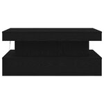 vidaXL Table basse avec lumières LED chêne noir 90x50x40 cm