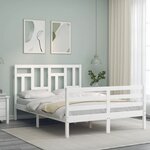 vidaXL Cadre de lit sans matelas blanc 140x200 cm bois massif