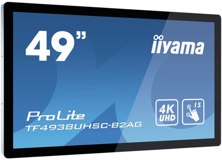 Iiyama tf4938uhsc-b2ag affichage de messages écran plat interactif 123 2 cm (48.5") ips 420 cd/m² 4k ultra hd noir écran tactile 24/7