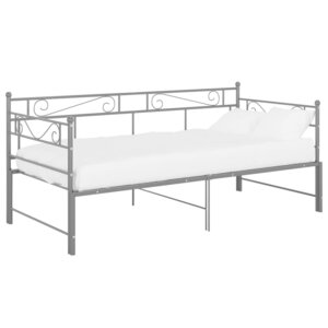 vidaXL Cadre de canapé-lit extensible sans matelas gris métal 90x200cm