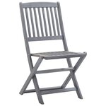 vidaXL Ensemble à manger de jardin 9 Pièces Bois d'acacia massif Gris