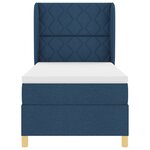 Lit Box Spring vidaXL avec Matelas - Bleu - 90x190 cm - Tissu