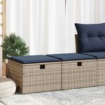 vidaXL Salon de jardin 2 Pièces avec coussins gris résine tressée acacia