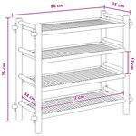 vidaXL Rack à chaussures avec étagère Naturel 4 niveaux Bambou